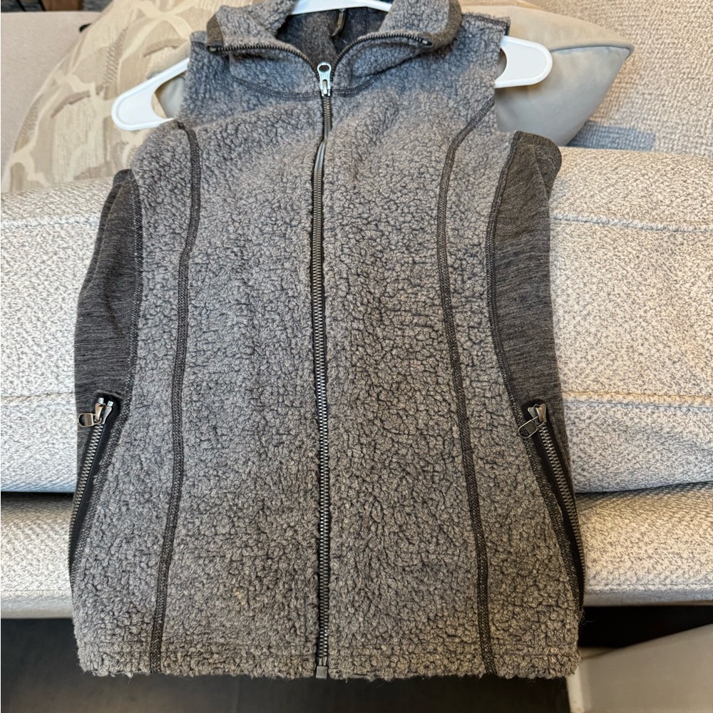 Gray Sherpa Fleece Vest